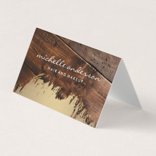 Gold Brushed   Wood Business Card