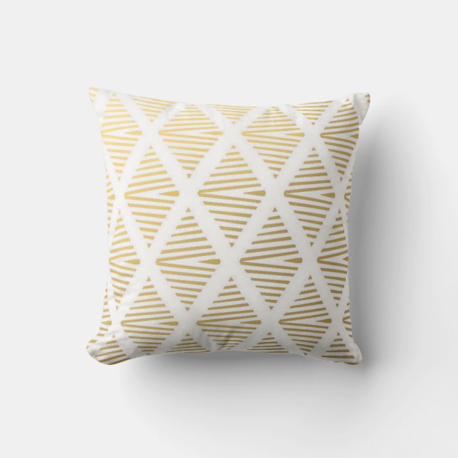 Gold Brushstroke Holiday Abstract Pillow (Front)