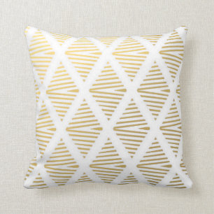 Gold Brushstroke Holiday Abstract Pillow