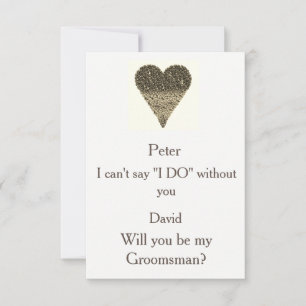 Gold Bubble Heart Will You Be My Groomsman? Invitation