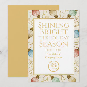 Gold Bubble-Light Elegance Foil & Bulk Holiday Card