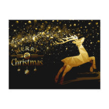 Gold bubbles, Reindeer, Snowflakes Merry Christmas