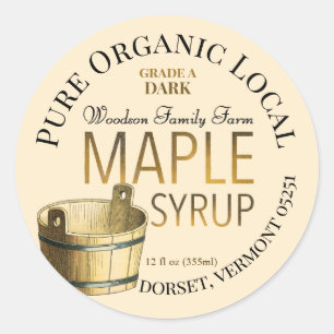 Gold Bucket Organic Local Maple Syrup Label