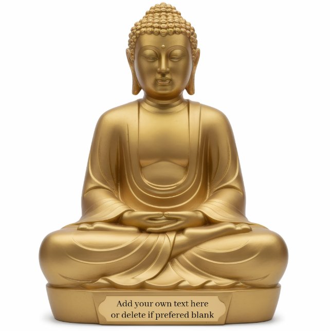Gold Buddha 2D Statuette Flat Statue Standing Photo Sculpture (Front)