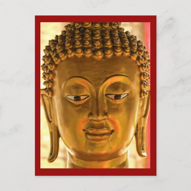 Gold Buddha Head Postcard (Front)