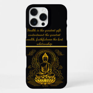 Gold Buddha Sitting in Lotus Pose. iPhone 16 Pro Max Case