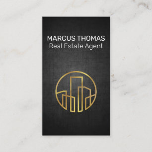 Gold Building   Dark Texture Background Appointment Card