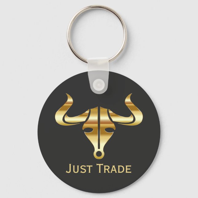 Gold Bull Just Trade Key Ring (Front)