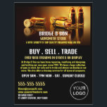 Gold Bullets, Gunsmith, Gunstore Advertising Flyer<br><div class="desc">Gold Bullets,  Gunsmith,  Gunstore Advertising Flyers By The Business Card Store.</div>