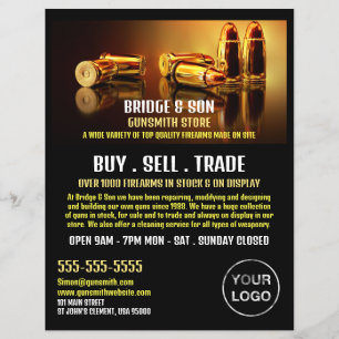 Gold Bullets, Gunsmith, Gunstore Advertising Flyer