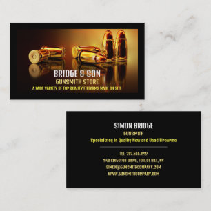 Gold Bullets, Gunsmith, Gunstore Business Card