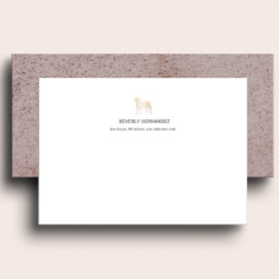Gold Bullmastiff  Dog Walker Elegant Monogram  Card