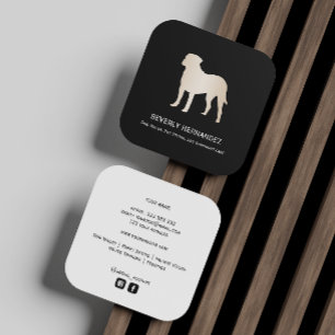 Gold Bullmastiff Dog Walker Trainer Puppy sitting Square Business Card