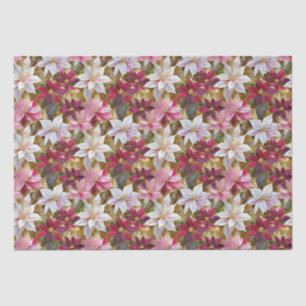 Gold Burgundy Bronze Pink Red White Poinsettia Tissue Paper
