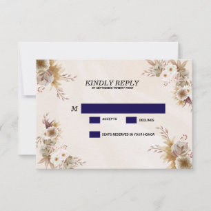 gold Burgundy Gold Blush Pink Wedding RSVP Card
