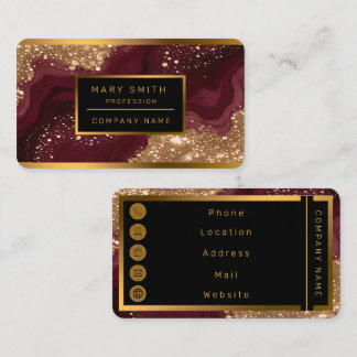 Gold Burgundy Luxury Trendy Collection Business Card