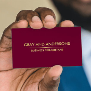 GOLD BURGUNDY SIMPLE MINIMAL PROFESSIONAL CLEAN BUSINESS CARD