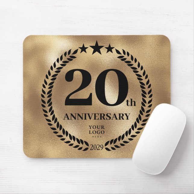 Gold Business 20th Anniversary Commemorative  Mouse Mat (With Mouse)