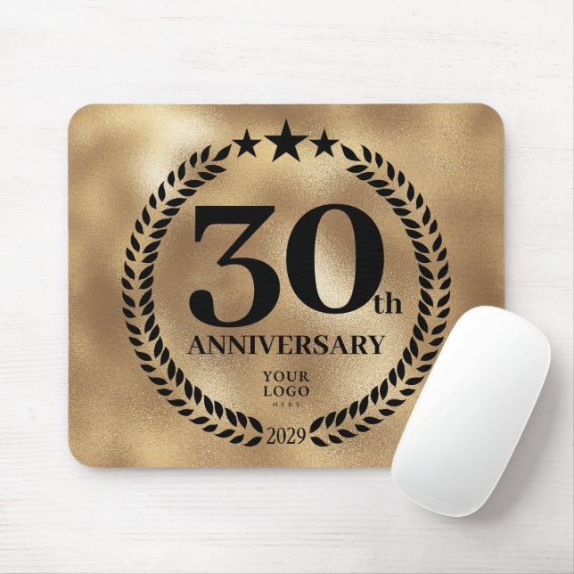 Gold Business 30th Anniversary Commemorative  Mouse Mat (With Mouse)