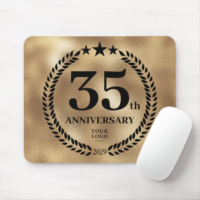Gold Business 35th Anniversary Commemorative  Mouse Mat (With Mouse)