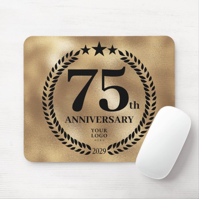 Gold Business 75th Anniversary Commemorative  Mouse Mat (With Mouse)