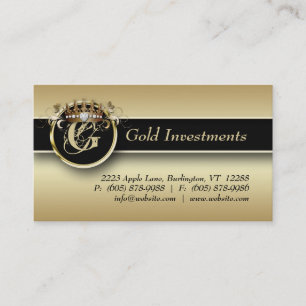 Gold Business Card Professional Modern Crown