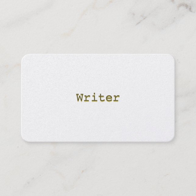 Gold Business Cards Minimalist Raised Look Writer (Front)
