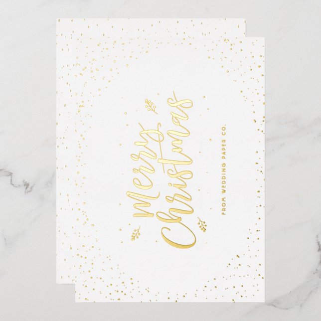 Gold Business Christmas Foil Holiday Card (Front/Back)