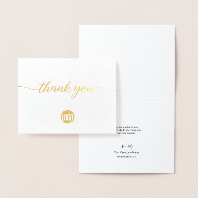 Gold Business Customer Appreciation Thank you Foil Card (Display)