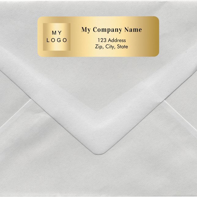 Gold business logo return address (Creator Uploaded)