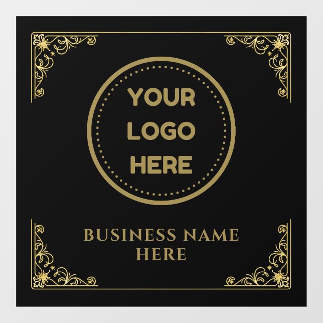 Gold Business Logo Upload Company Logo Custom Window Cling (Sheet)