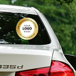 Gold Business Logo Website Car Window Decal