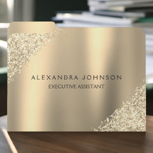 Gold Business Professional Sparkle Glitter File Folder
