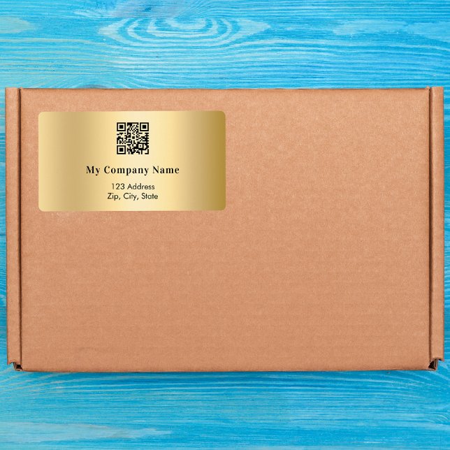 Gold business QR code return address shipping (Creator Uploaded)