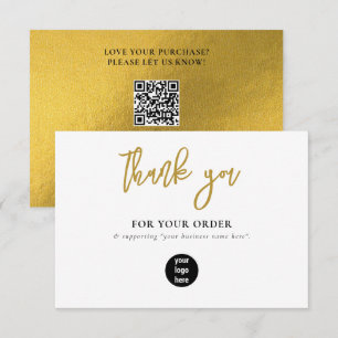 Gold Business Thank You Logo Social Media Card
