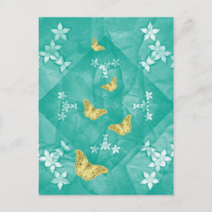Gold Butterflies Postcard