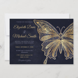 Gold Butterfly Celestial Aesthetic Invitation