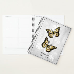 Gold Butterfly Floral Planner
