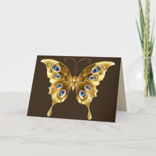 gold butterfly greeting card
