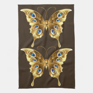 gold butterfly kitchen towel