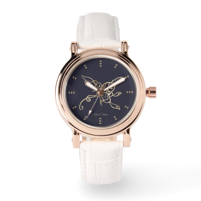 Gold Butterfly Luxury Watch (Front)