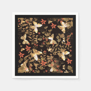 Gold butterfly napkin