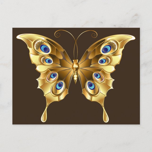 gold butterfly postcard (Front)