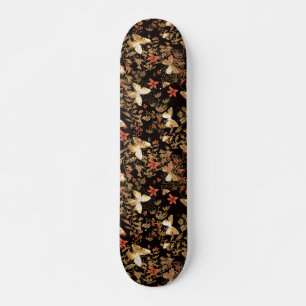 Gold butterfly  skateboard