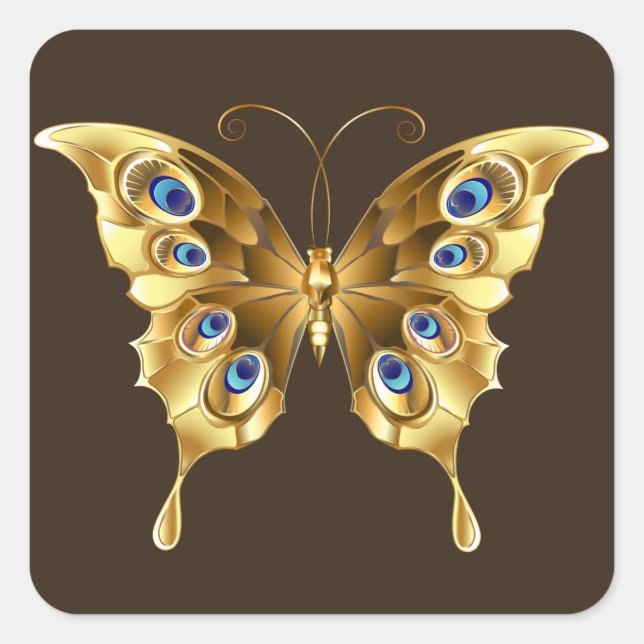 gold butterfly stickers (Front)