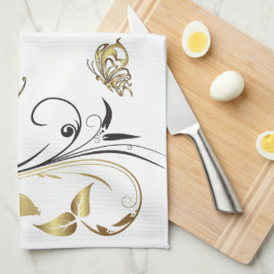 Gold Butterfly Tattoo Art American MoJo Kitchen To Tea Towel