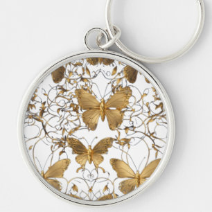 Gold Butterfly Throw Pillow: Key Ring