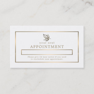 Gold Butterfly, White and Gold Appointment Card