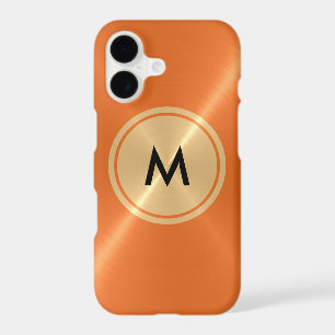 Gold Button and Orange Stainless Steel Metal