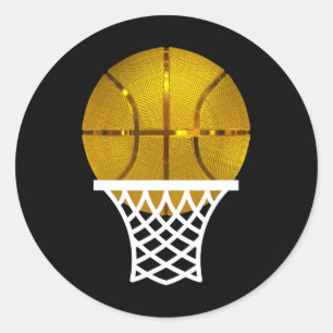 Gold Bysketbyll Trophy Mvp Graphic Tee For Men Wom Classic Round Sticker